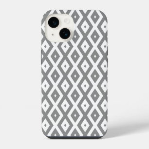 Grey and white diamond pattern  iPhone 14 case