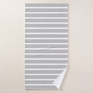 Grey and white five stripes pattern bath towel