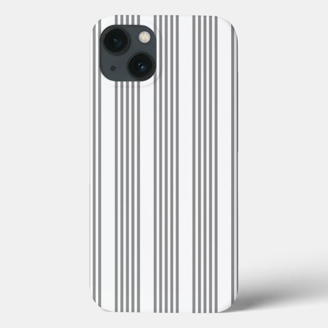 Grey and white five stripes pattern Case-Mate iPhone case (Back)