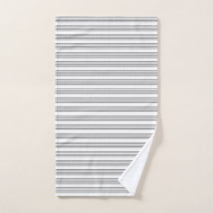 Grey and white five stripes pattern hand towel