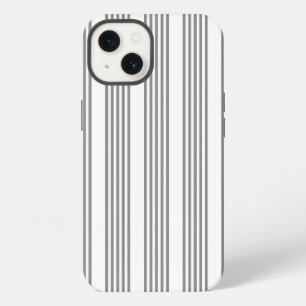 Grey and white five stripes pattern iPhone 13 case