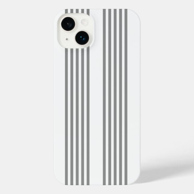 Grey and white five stripes pattern iPhone case (Back)