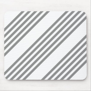 Grey and white five stripes pattern mouse pad