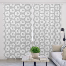 Grey and White Flower Shapes Geometric Pattern
