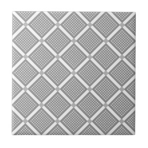 Grey and white geometric checkered pattern ceramic tile