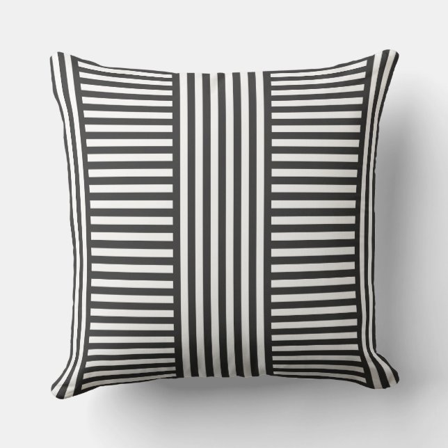 Grey and white Geometric Cushion (Back)