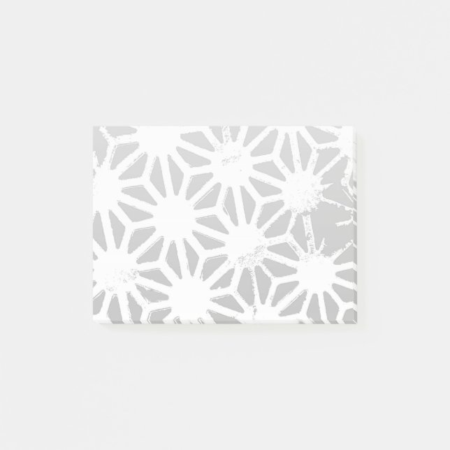 Grey and white geometric pattern post-it notes (Front)