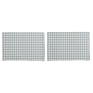 Grey and White Gingham Pattern Pillowcase