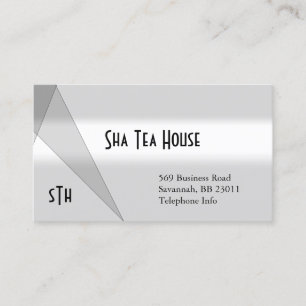 Grey and White Grey Geometric Business Card