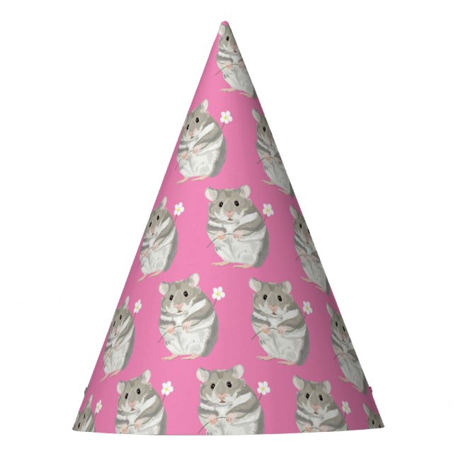  Grey and White Hamster Pattern  Party Hat (Front)