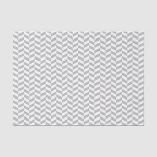 Grey and White Herringbone Tissue Paper