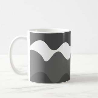 Grey and white horizontal waves pattern  coffee mug
