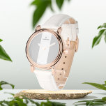 Grey and white initials personalised eWatch Watch<br><div class="desc">Grey and white wrist watch
Gift for her</div>