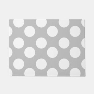 Grey and White Large Polka Dot Doormat