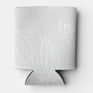 Grey and White Leaves Can/Bottle Cooler