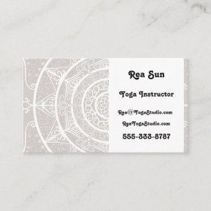 Grey and White Mandala - Hyli in Lynx Business Card