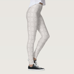 Grey and White Mandala Pattern Leggings