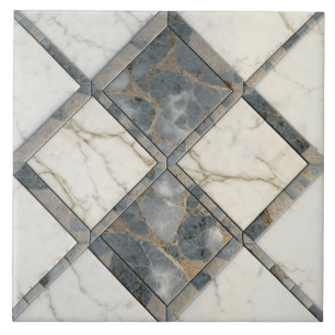 Grey and White Marble Repeatable Ceramic Tile