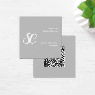 Grey and White Minimalist Business Profile Card