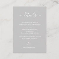 Grey and White Minimalist Wedding Hotel Detail