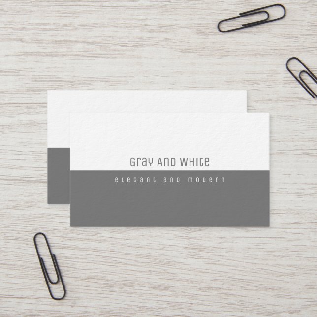 Grey and White Modern Business Card (Front/Back In Situ)