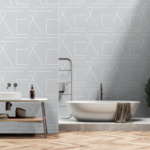 Grey And White Modern Chic Minimalist Wallpaper
