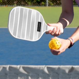 Grey and White Painted Stripe Pickleball Paddle