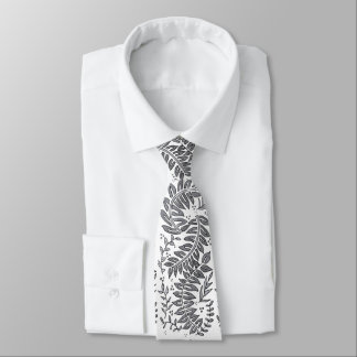 Grey and White Patterned Necktie