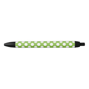Grey and white polka dots black ink pen