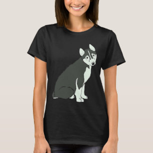 Grey And White Siberian Husky Puppy T-Shirt