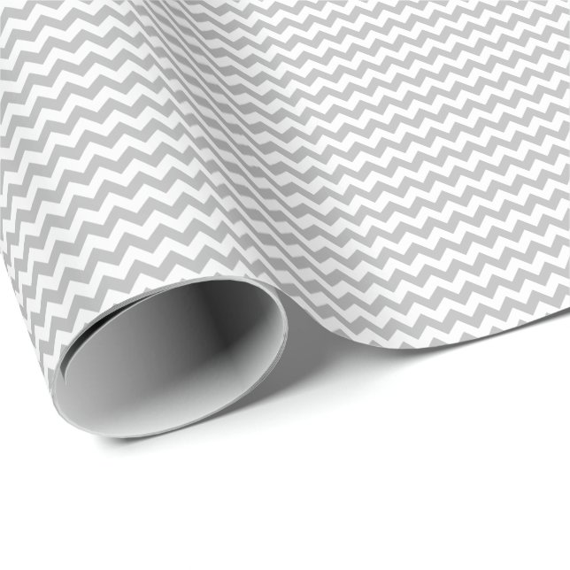 Grey and White Small Chevron Wrapping Paper (Roll Corner)