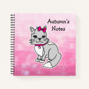Grey and White Spotted Personalised Notebook