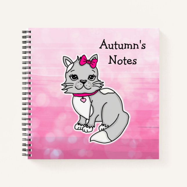 Grey and White Spotted Personalised  Notebook (Front)