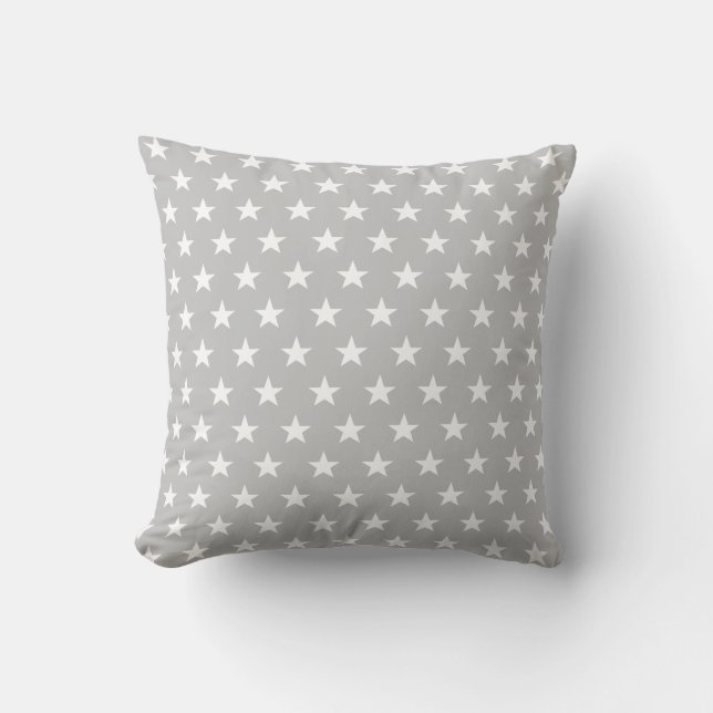 Grey and White Star Cushion (Front)