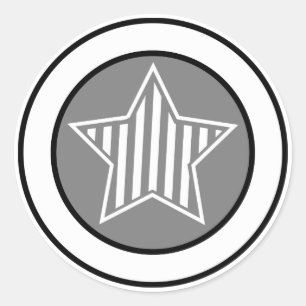 Grey and White Star Sticker