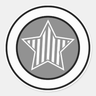 Grey and White Star Sticker