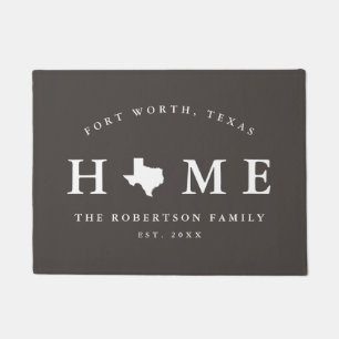 Grey and White State of Texas Map Mat, Doormat