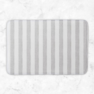 Grey And White Stripe Minimalist Modern Farmhouse Bath Mat