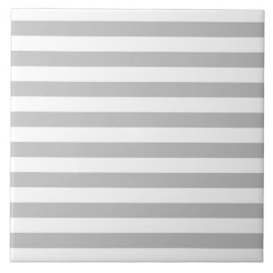 Grey and White Stripe Pattern Ceramic Tile
