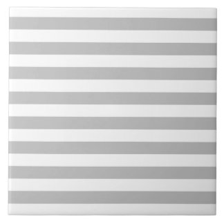 Grey and White Stripe Pattern Ceramic Tile
