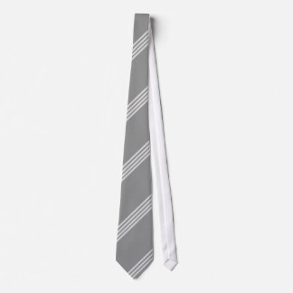 Grey and White Stripe Tie