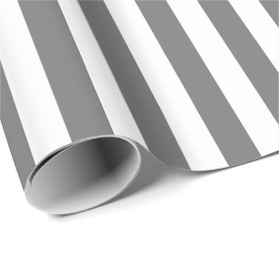 Grey and White Stripe Wrapping Paper