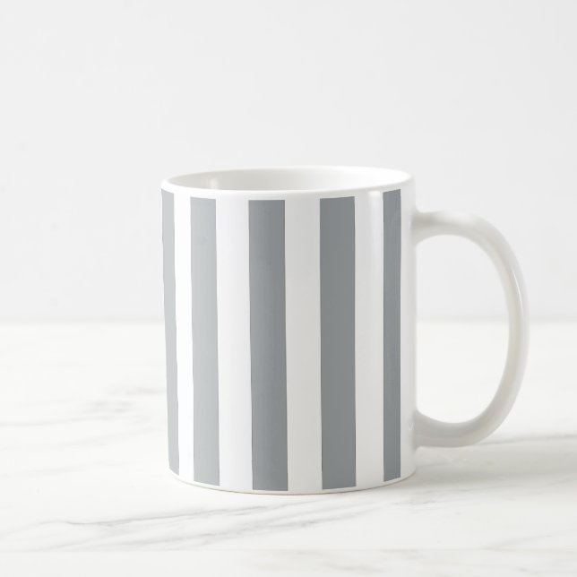 Grey and White Striped Mug (Right)