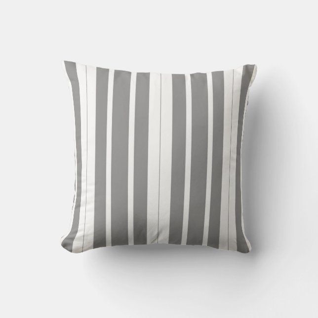 Grey and white Stripes Cushion (Front)