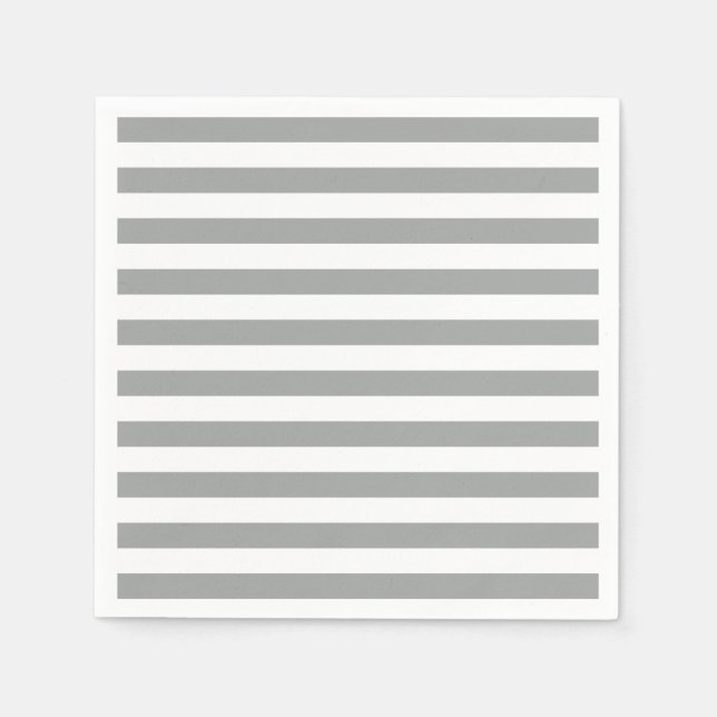 Grey and White Stripes Napkin (Front)