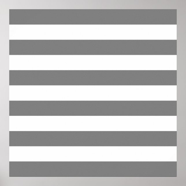 Grey and White Stripes Poster (Front)