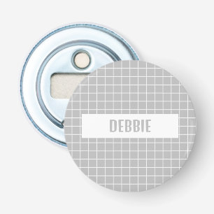 Grey and white tile blocks custom bottle opener