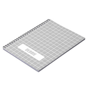 Grey and white tile blocks custom notebook