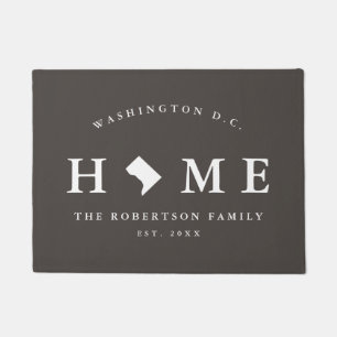 Grey and White Washington D.C. Map Mat, Doormat