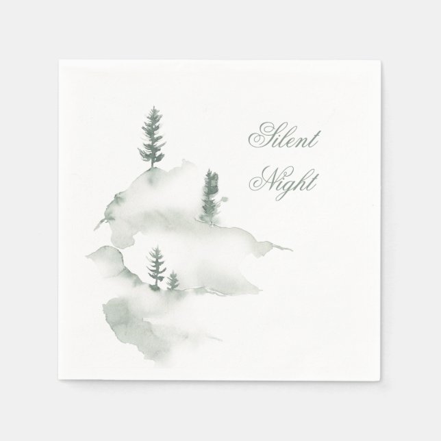 Grey and White Watercolor Paper Napkin (Front)